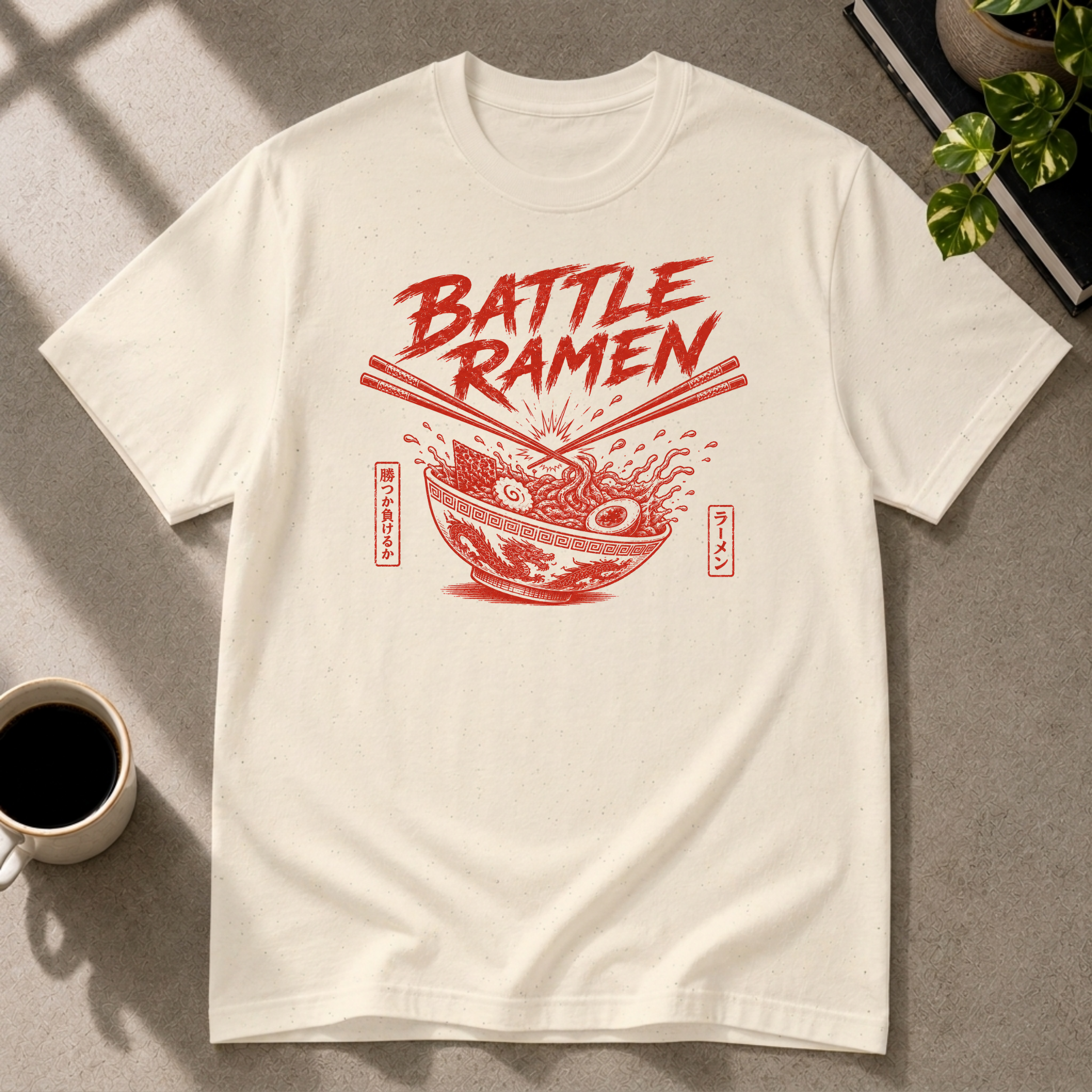 Ramen graphic T-shirt in sand by Butter & Tonic on s tee by Butter & Tonic