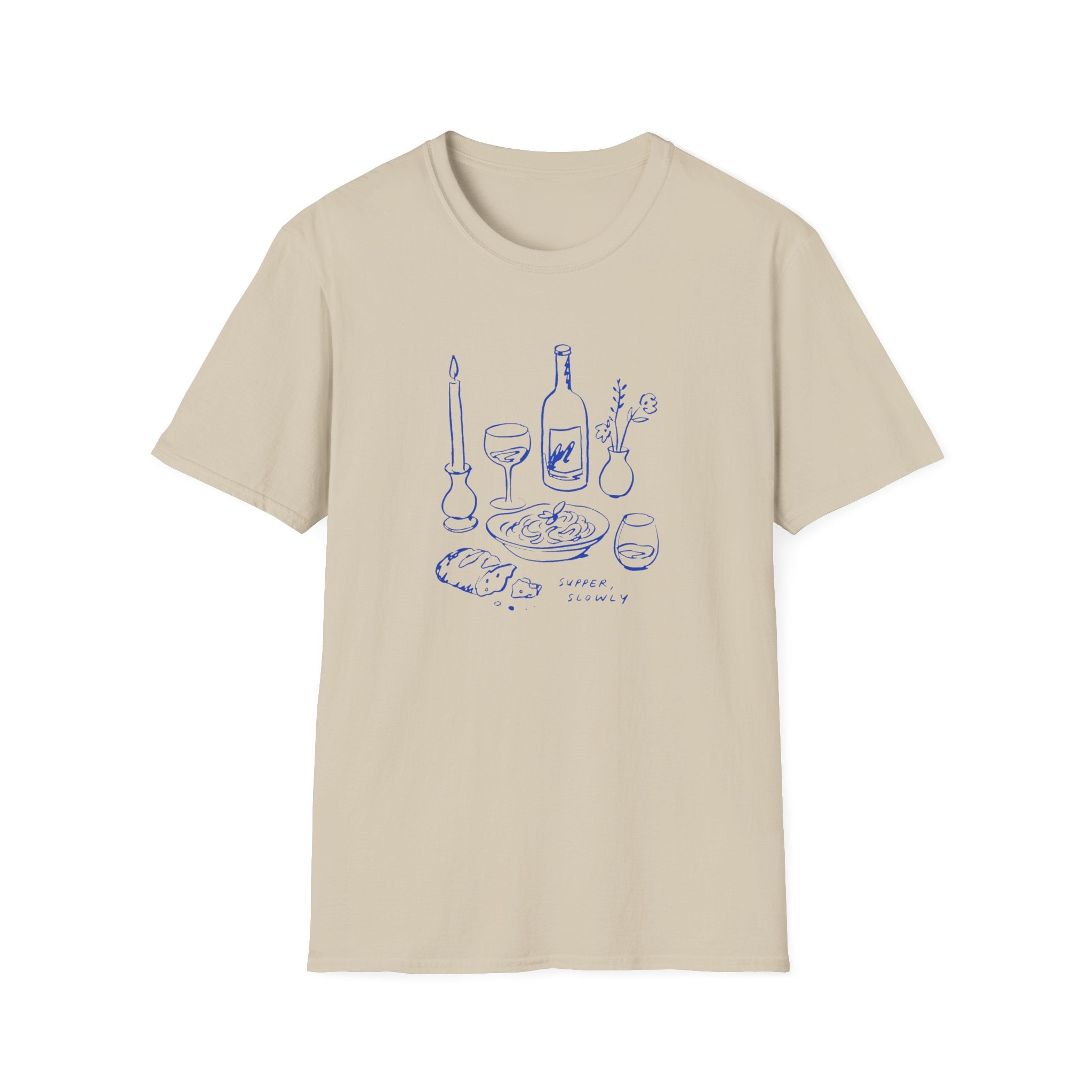 Supper Slowly graphic T-shirt in natural by Butter & Tonic