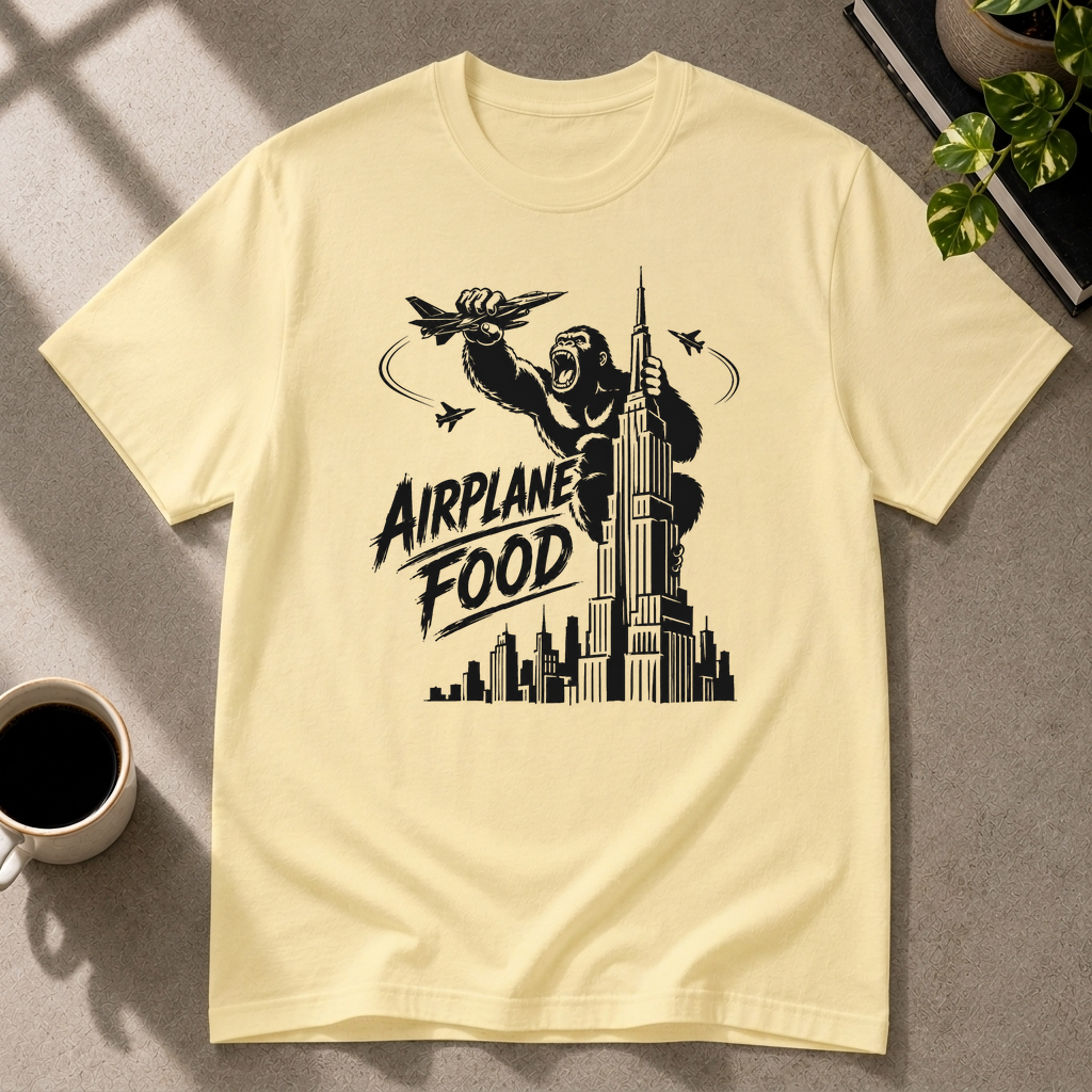 Airplane food graphic T-shirt in cornsilk by Butter & Tonic on s tee by Butter & Tonic
