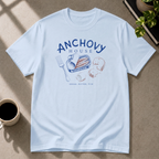 Anchovy graphic T-shirt in light-blue by Butter & Tonic on m tee by Butter & Tonic