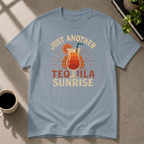 Tequila Sunrise graphic T-shirt in stone-blue by Butter & Tonic on s tee by Butter & Tonic