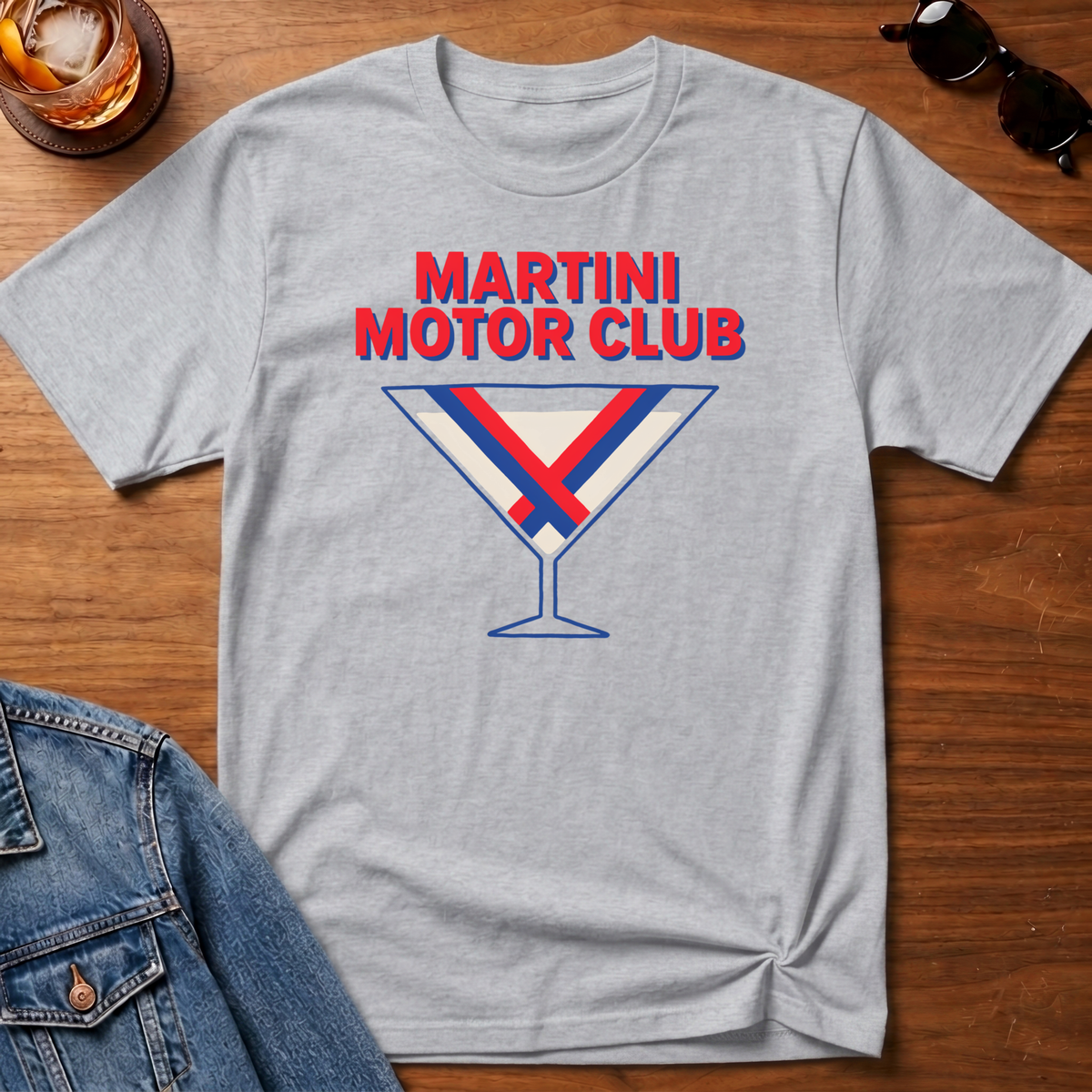 Martini Motor Club T-Shirt — Sport Grey B&T flat lay