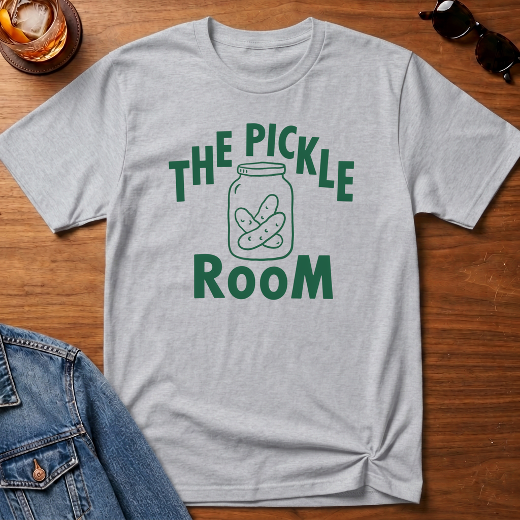 The Pickle Room T-Shirt — Sport Grey B&T flat lay