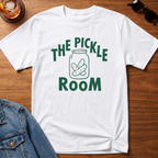 The Pickle Room T-Shirt — White B&T flat lay
