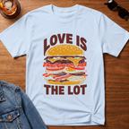 Love is The Lot T-Shirt — Light Blue B&T flat lay