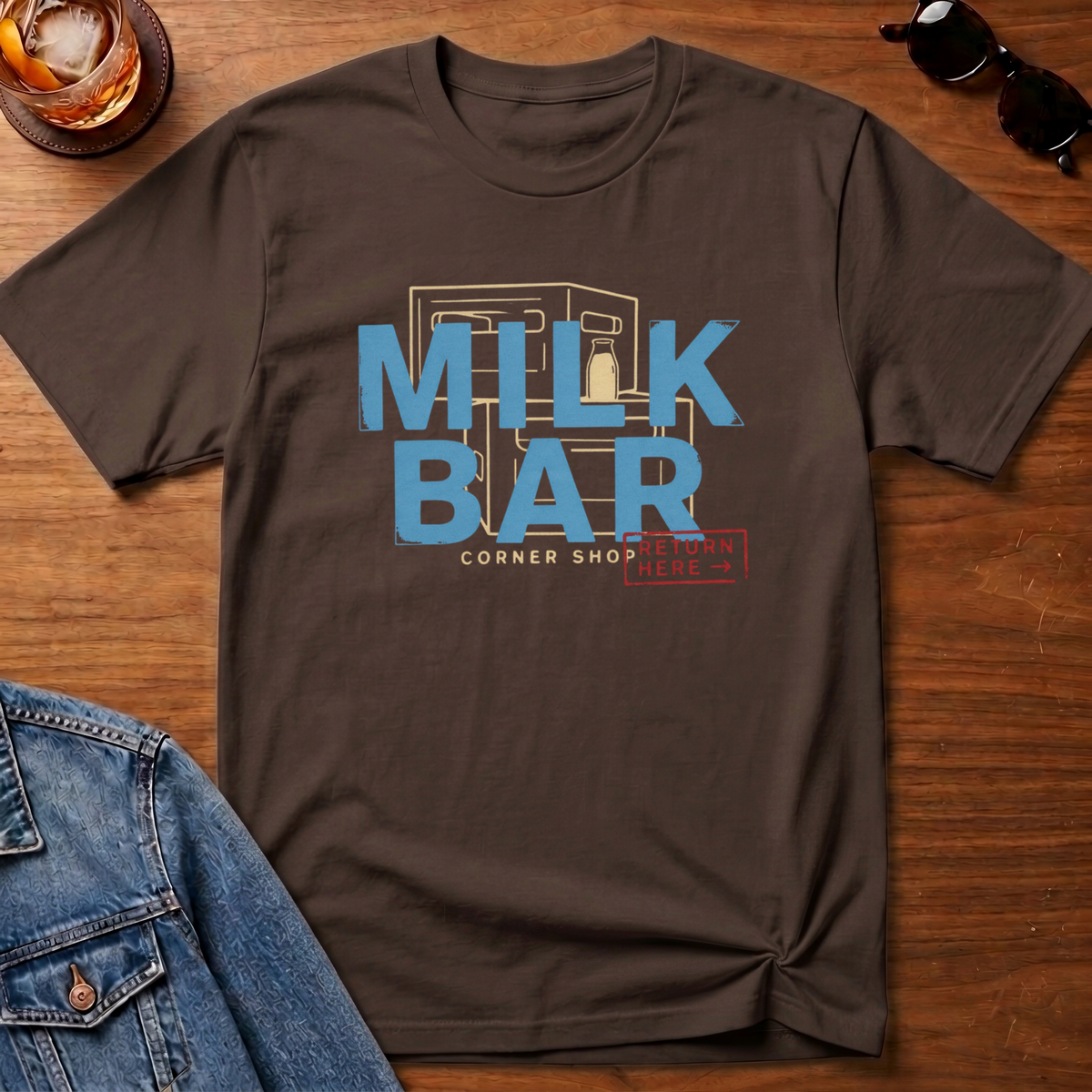 Milk Bar T-Shirt — Dark Chocolate B&T flat lay