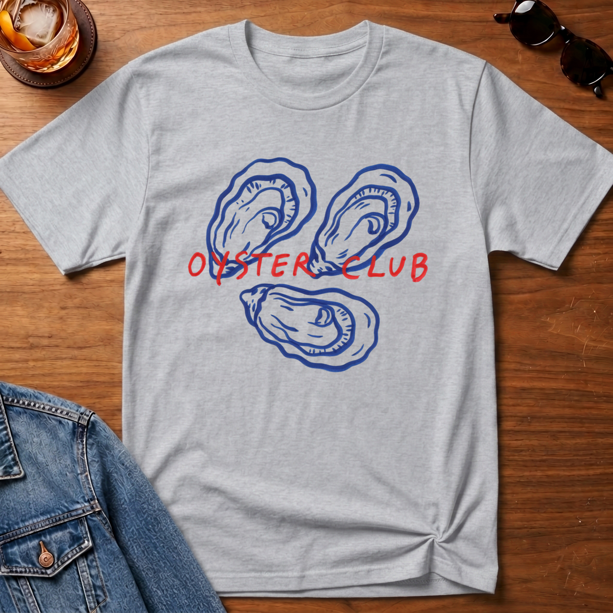 Club Oyster T-Shirt — Sport Grey B&T flat lay