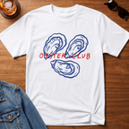 Club Oyster T-Shirt — White B&T flat lay