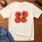 Tomato Season T-Shirt — Natural B&T flat lay