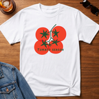 Tomato Season T-Shirt — White B&T flat lay