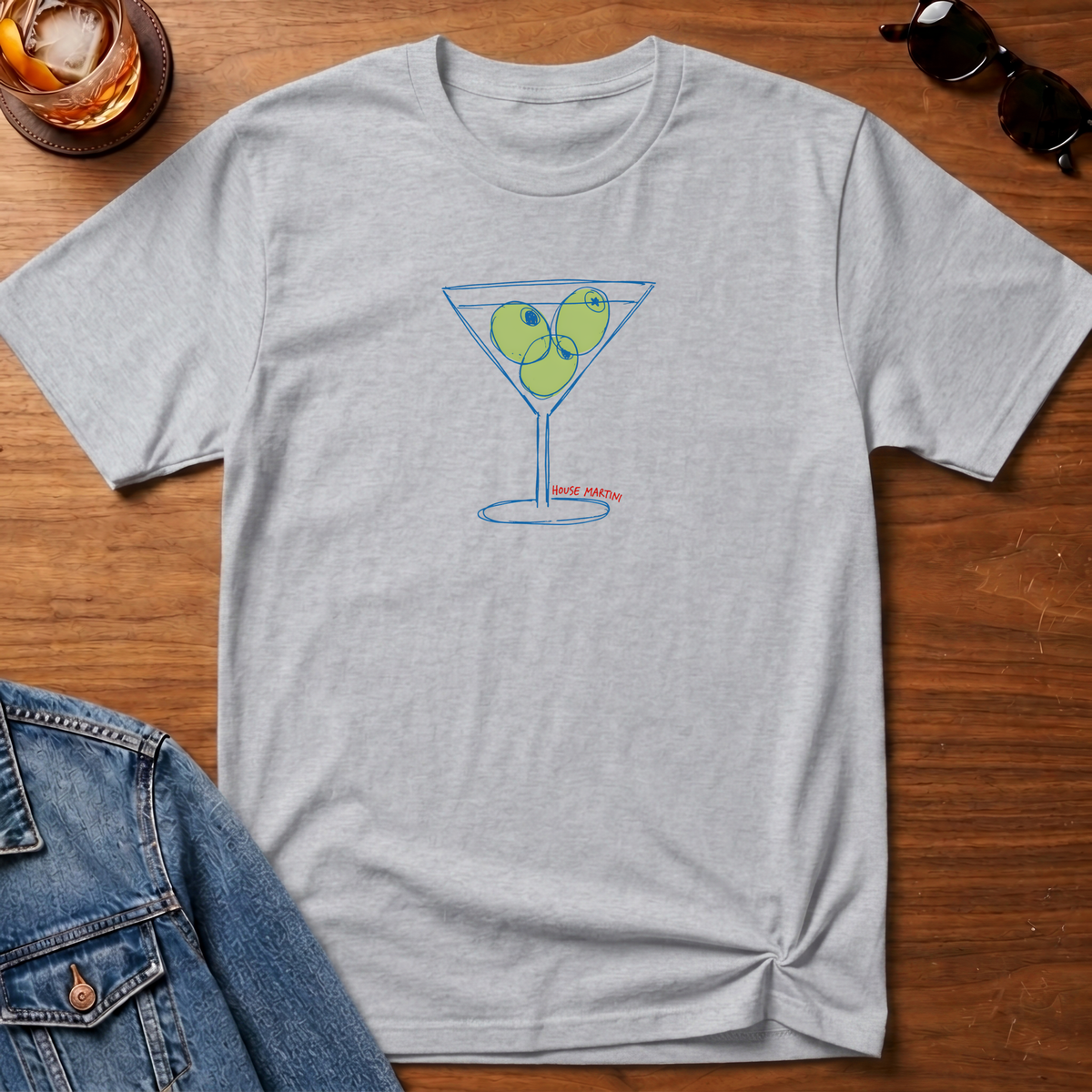 House Martini T-Shirt — Sport Grey B&T flat lay
