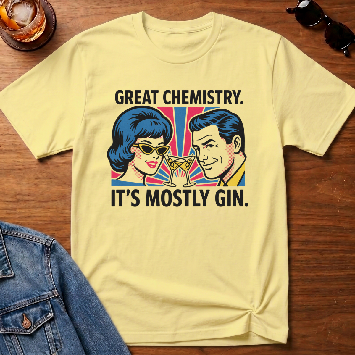 Great Chemistry T-Shirt — Cornsilk B&T flat lay
