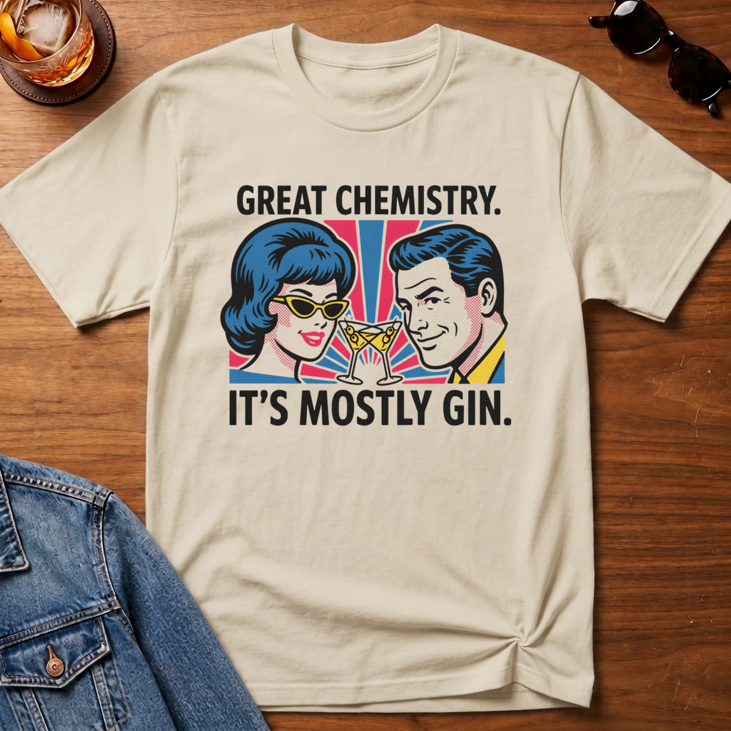 Great Chemistry T-Shirt — Sand B&T flat lay