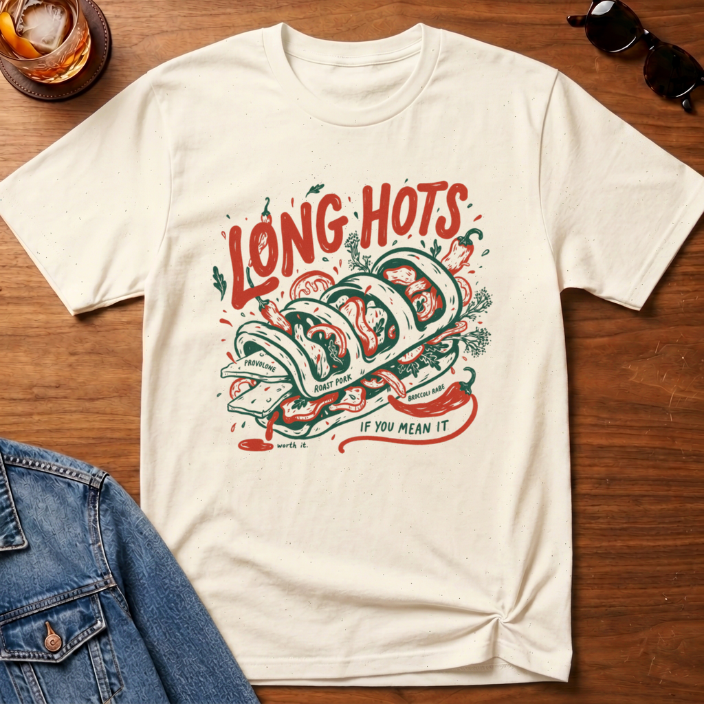 Philly Roast Pork T-Shirt — Natural B&T flat lay