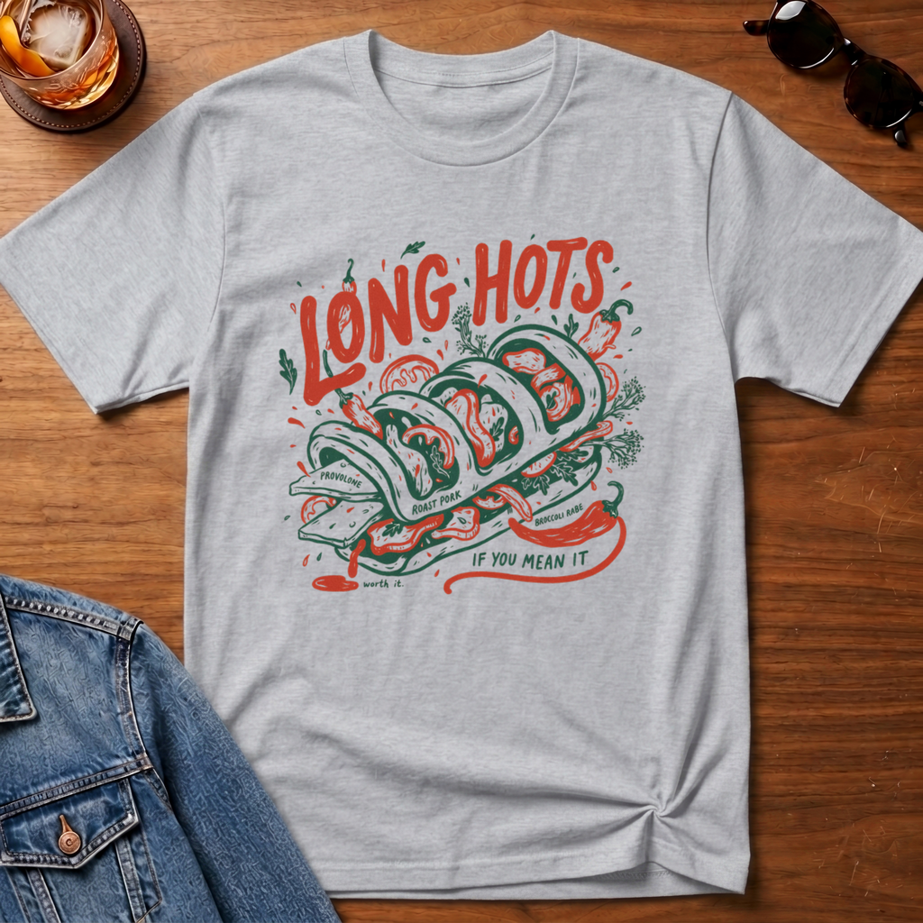 Philly Roast Pork T-Shirt — Sport Grey B&T flat lay