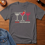 Olive the Attention T-Shirt — Charcoal B&T flat lay