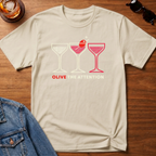 Olive the Attention T-Shirt — Sand B&T flat lay