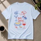 Bar snacks graphic T-shirt in light-blue by Butter & Tonic on m tee by Butter & Tonic