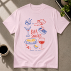Bar snacks graphic T-shirt in light-pink by Butter & Tonic on 3xl tee by Butter & Tonic