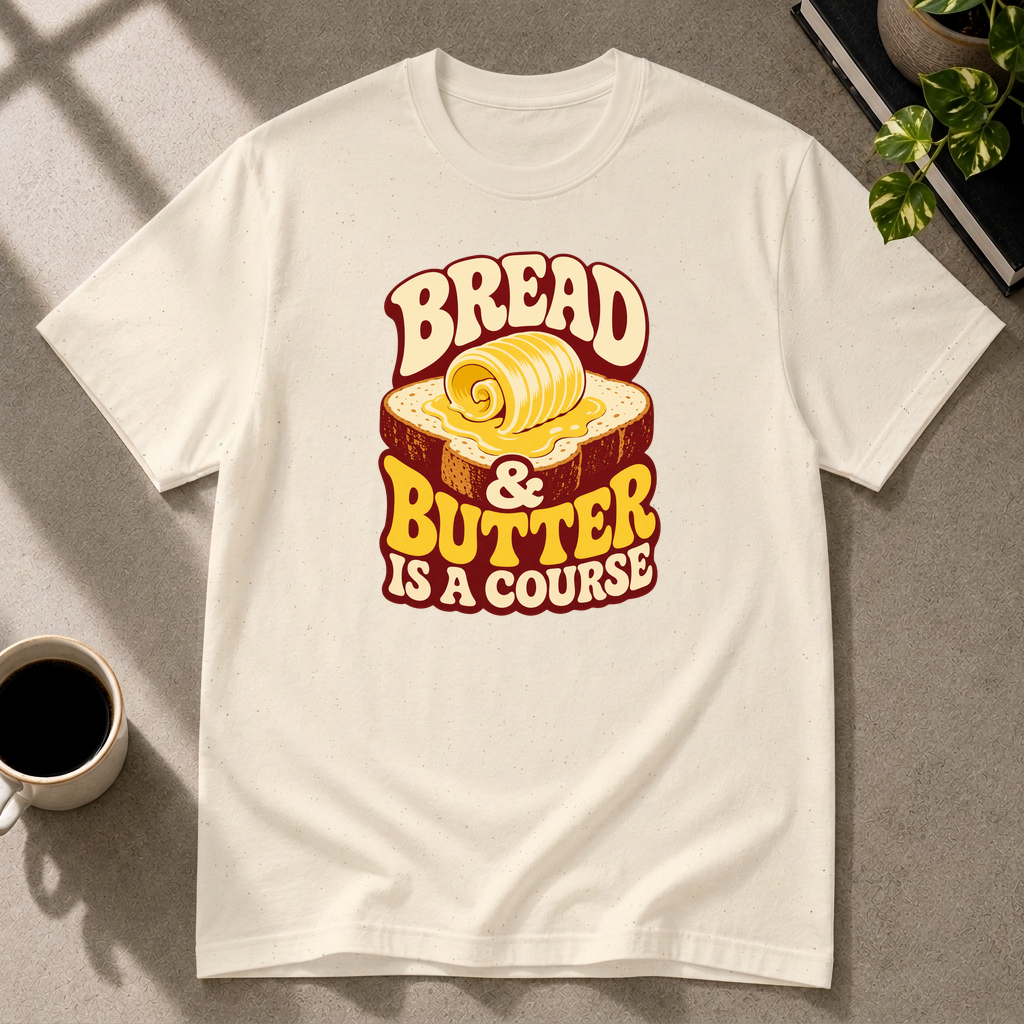 Bread & Butter graphic T-shirt in sand by Butter & Tonic on s tee by Butter & Tonic