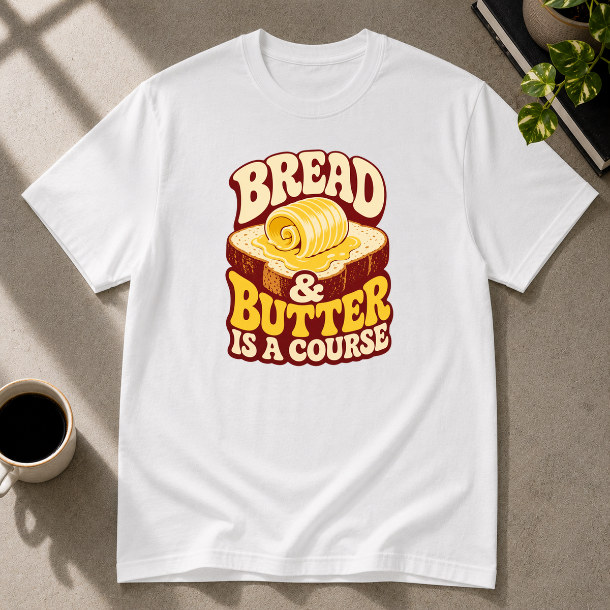 Bread & Butter graphic T-shirt in light-blue by Butter & Tonic on m tee by Butter & Tonic