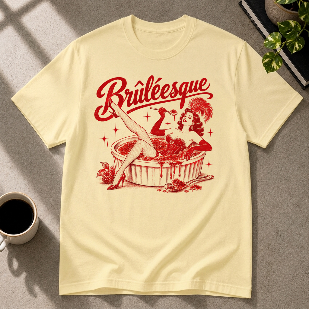 Crème brûlée graphic T-shirt in cornsilk by Butter & Tonic on l tee by Butter & Tonic