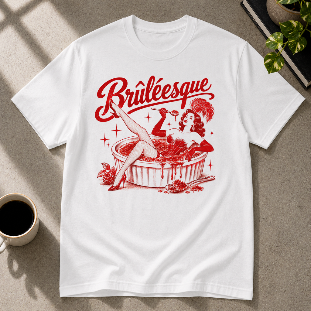 Crème brûlée graphic T-shirt in white by Butter & Tonic on s tee by Butter & Tonic
