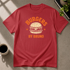 Burger graphic T-shirt in cherry-red by Butter & Tonic on xl tee by Butter & Tonic