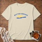 Butter Service graphic T-shirt in white by Butter & Tonic