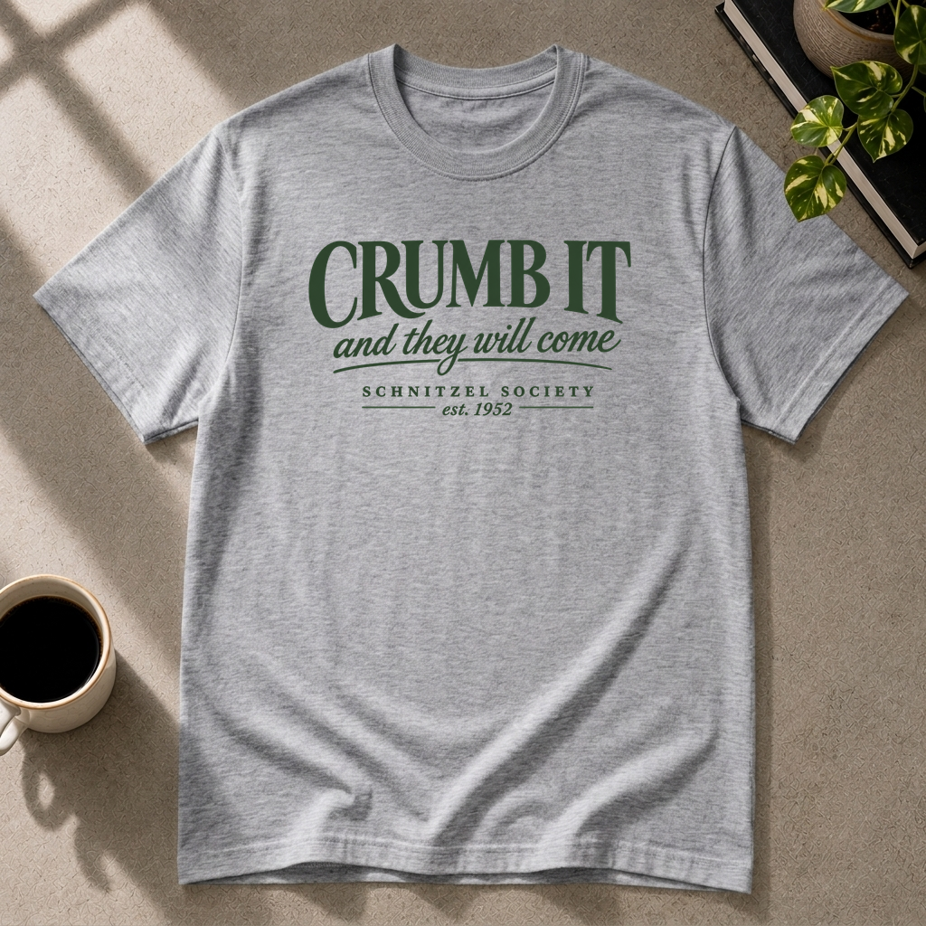 Crumb It graphic T-shirt in sport-grey by Butter & Tonic on m tee by Butter & Tonic