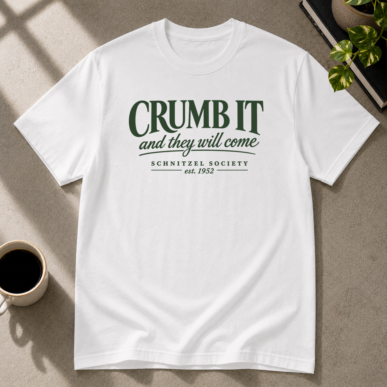 Crumb It graphic T-shirt in white by Butter & Tonic on s tee by Butter & Tonic