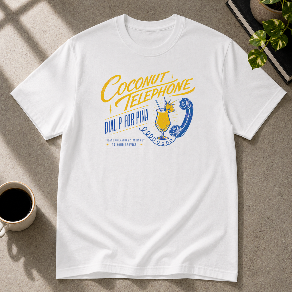 Piña colada graphic T-shirt in white by Butter & Tonic on s tee by Butter & Tonic