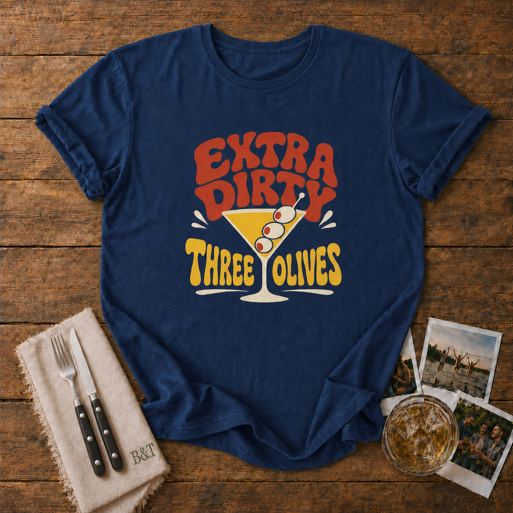 Extra Dirty Martini graphic T-shirt in sport-grey by Butter & Tonic