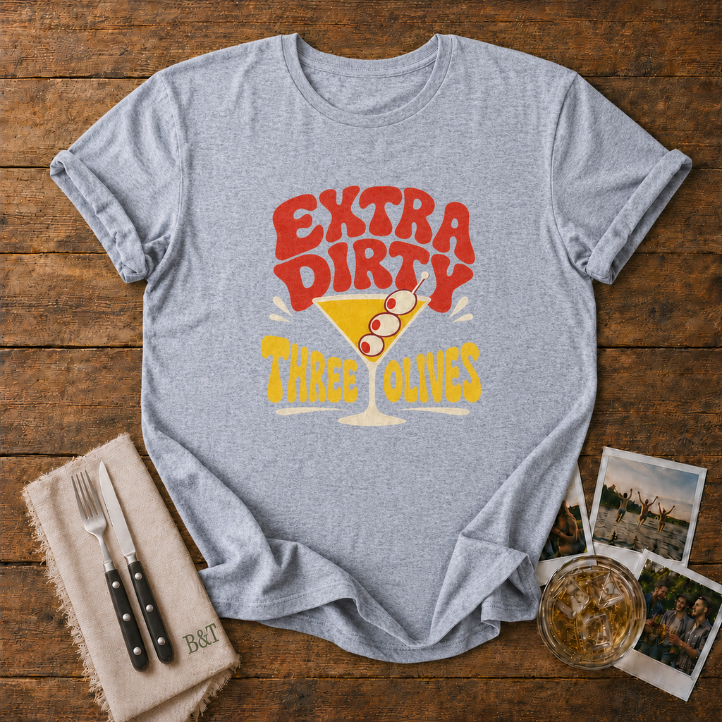 Extra Dirty Martini graphic T-shirt in black by Butter & Tonic