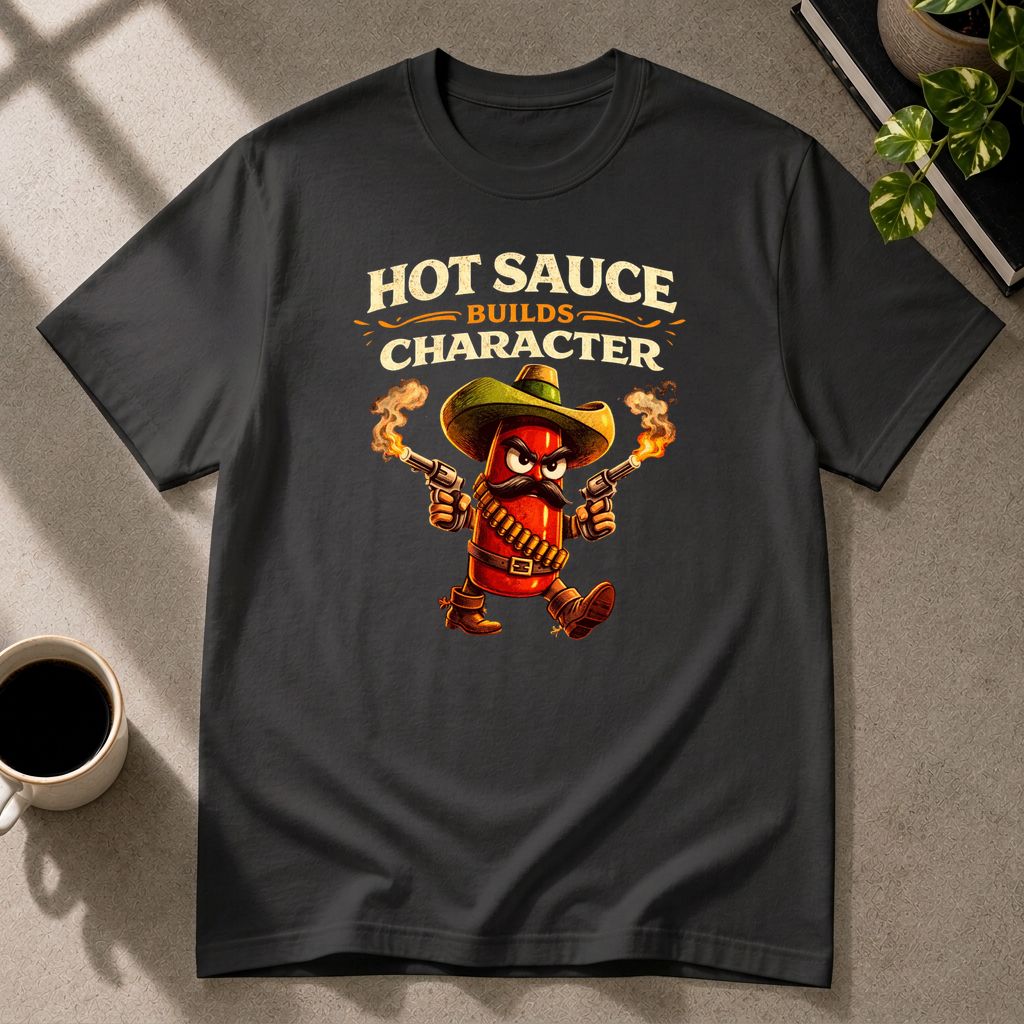 Hot sauce graphic T-shirt in black by Butter & Tonic on l tee by Butter & Tonic