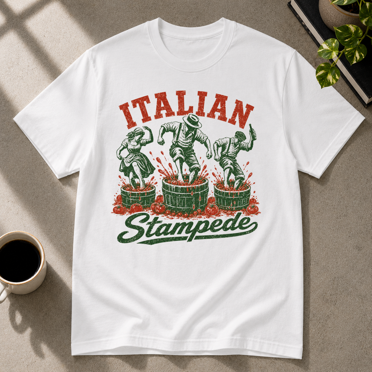 Italian food graphic T-shirt in white by Butter & Tonic on l tee by Butter & Tonic