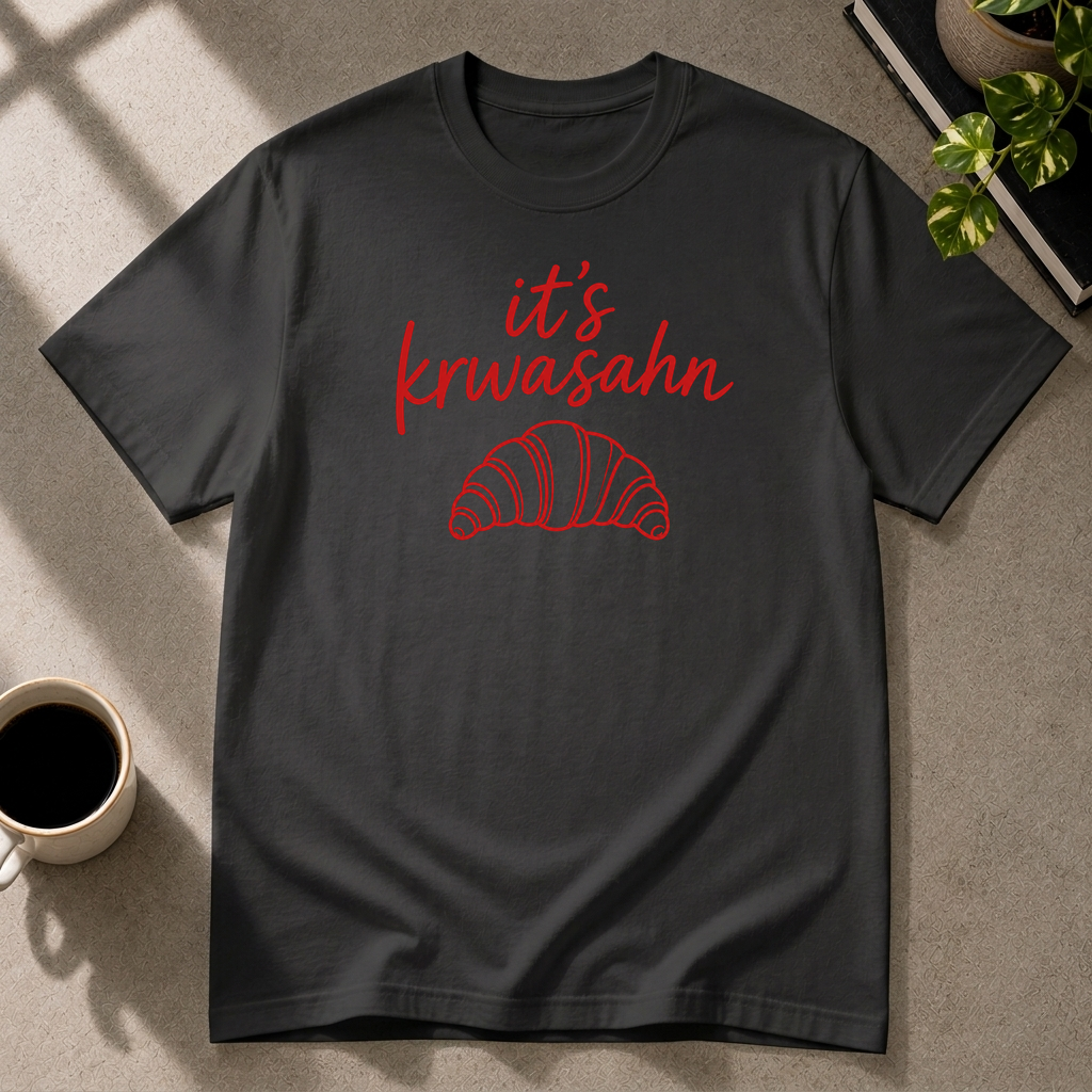 Croissant graphic T-shirt in black by Butter & Tonic on l tee by Butter & Tonic