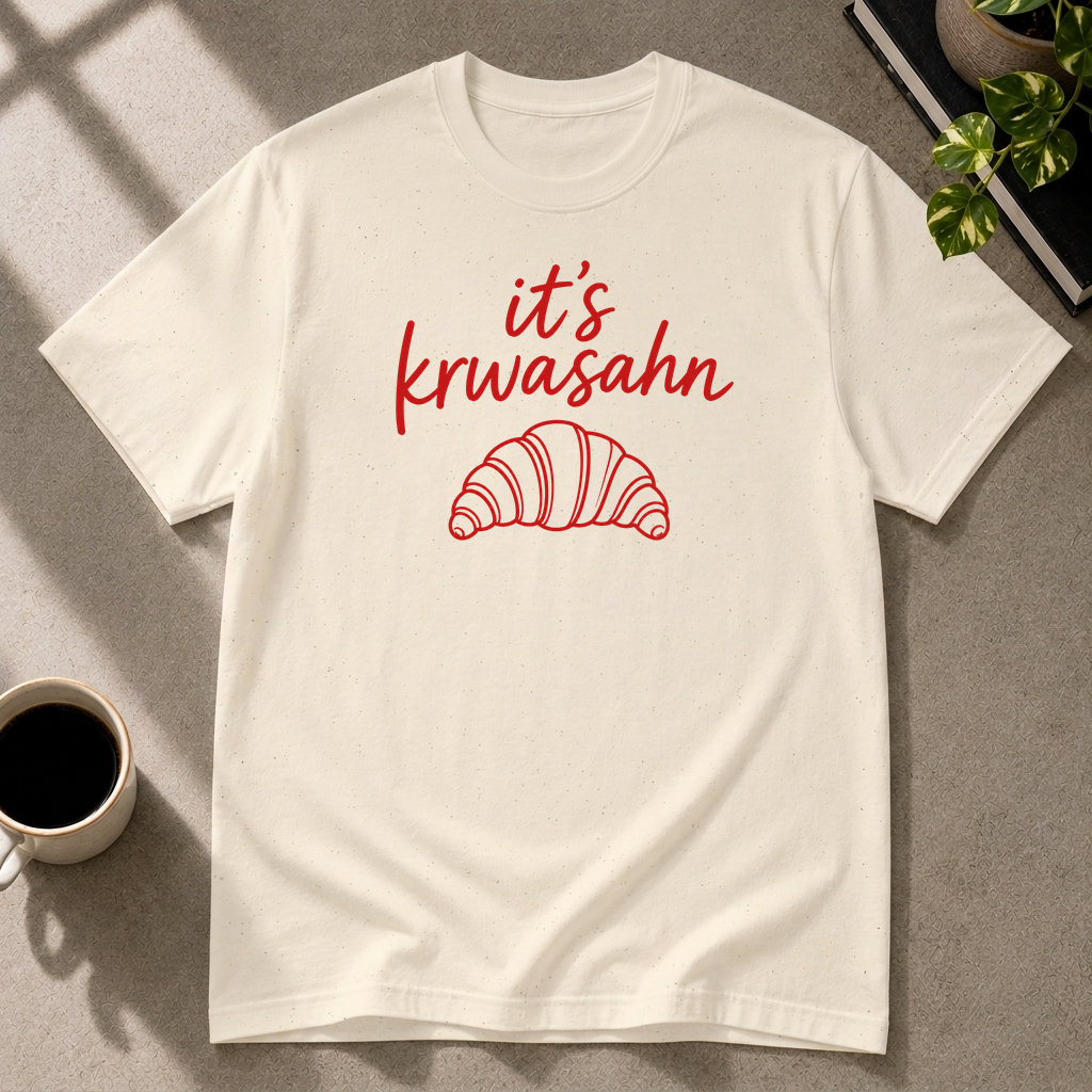 Croissant graphic T-shirt in natural by Butter & Tonic on s tee by Butter & Tonic