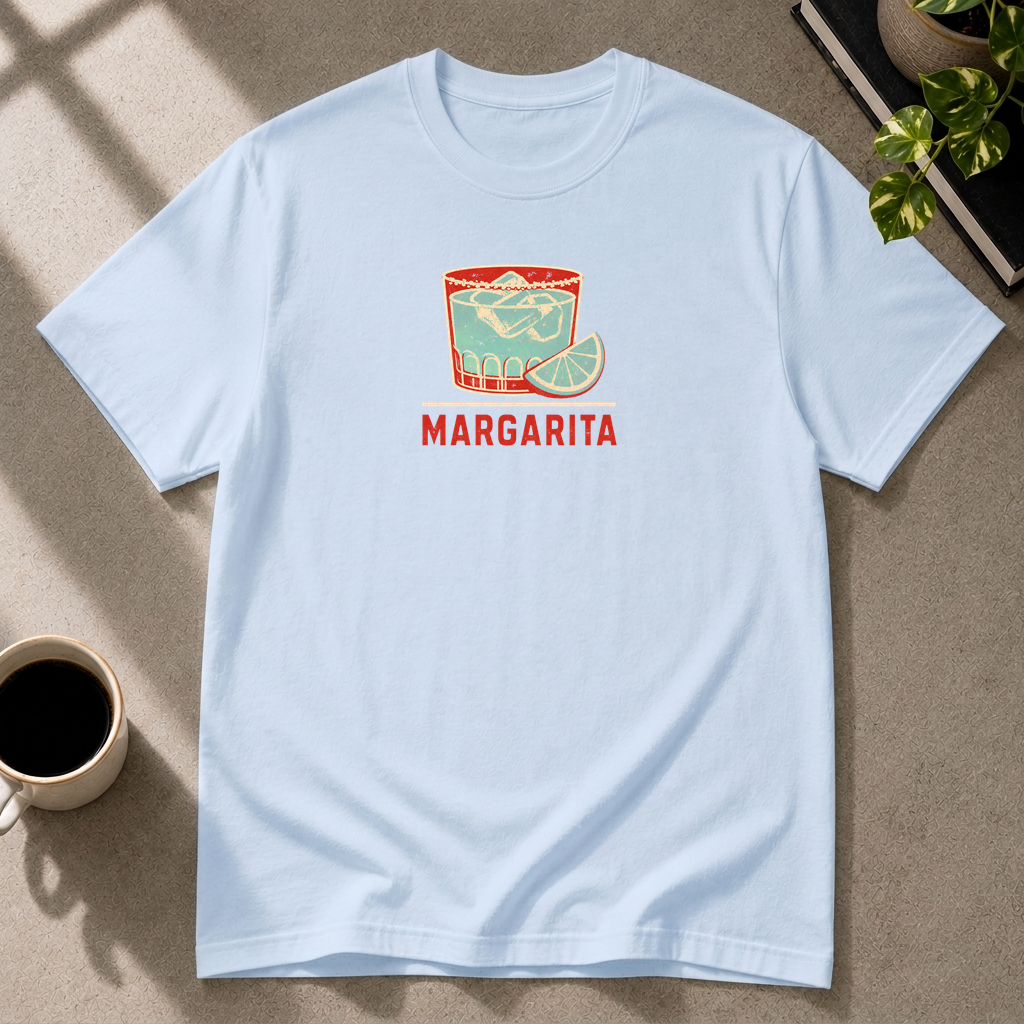 Margarita graphic T-shirt in light-blue by Butter & Tonic on xl tee by Butter & Tonic