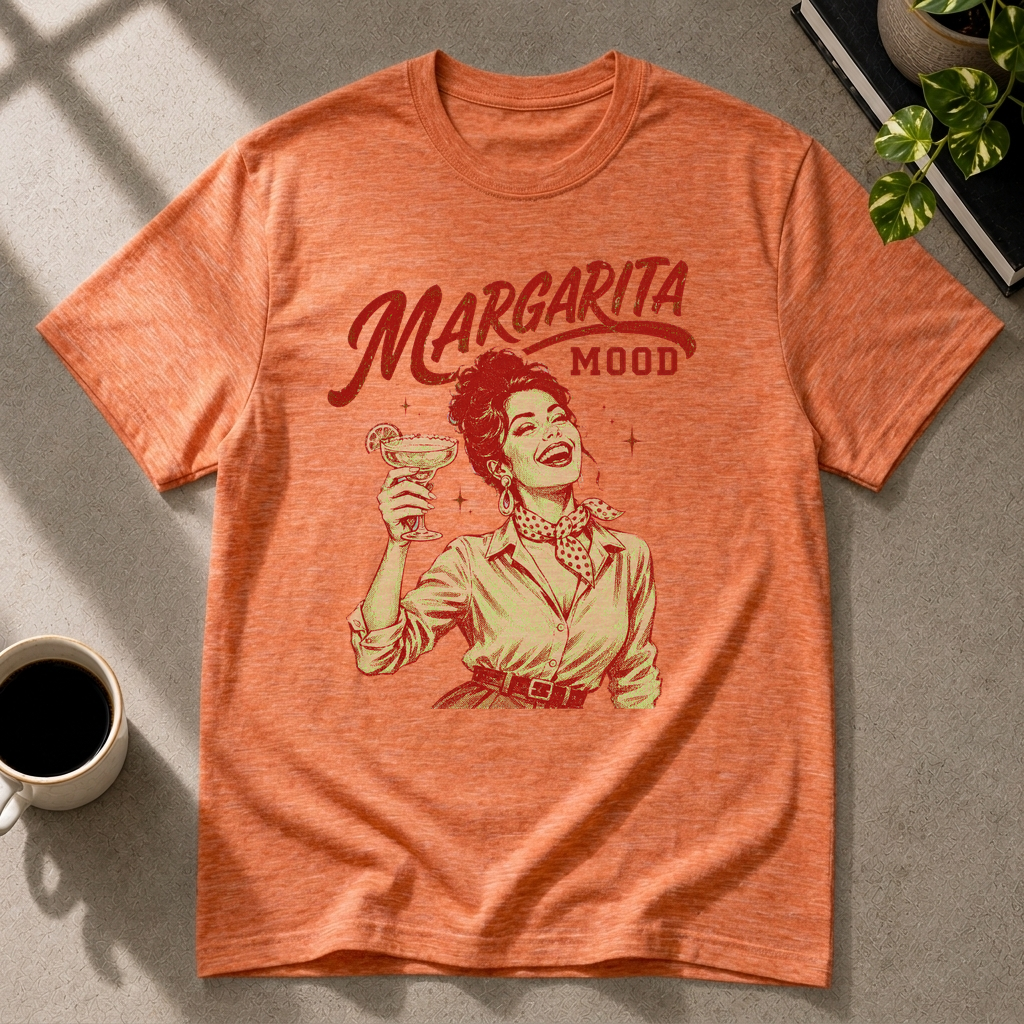 Margarita graphic T-shirt in heather-orange by Butter & Tonic on s tee by Butter & Tonic