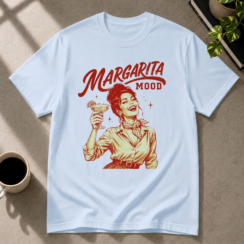 Margarita graphic T-shirt in light-blue by Butter & Tonic on 3xl tee by Butter & Tonic