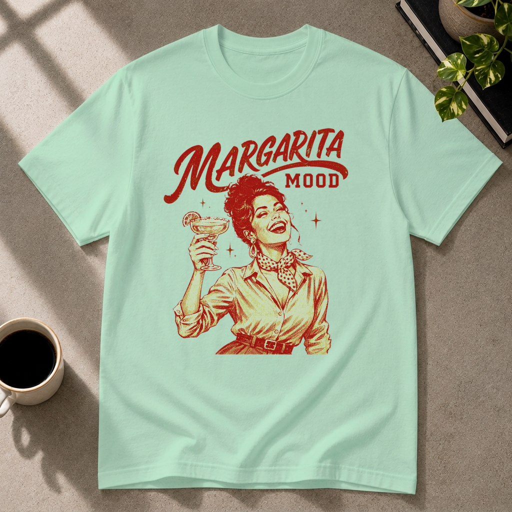 Margarita graphic T-shirt in mint-green by Butter & Tonic on xl tee by Butter & Tonic