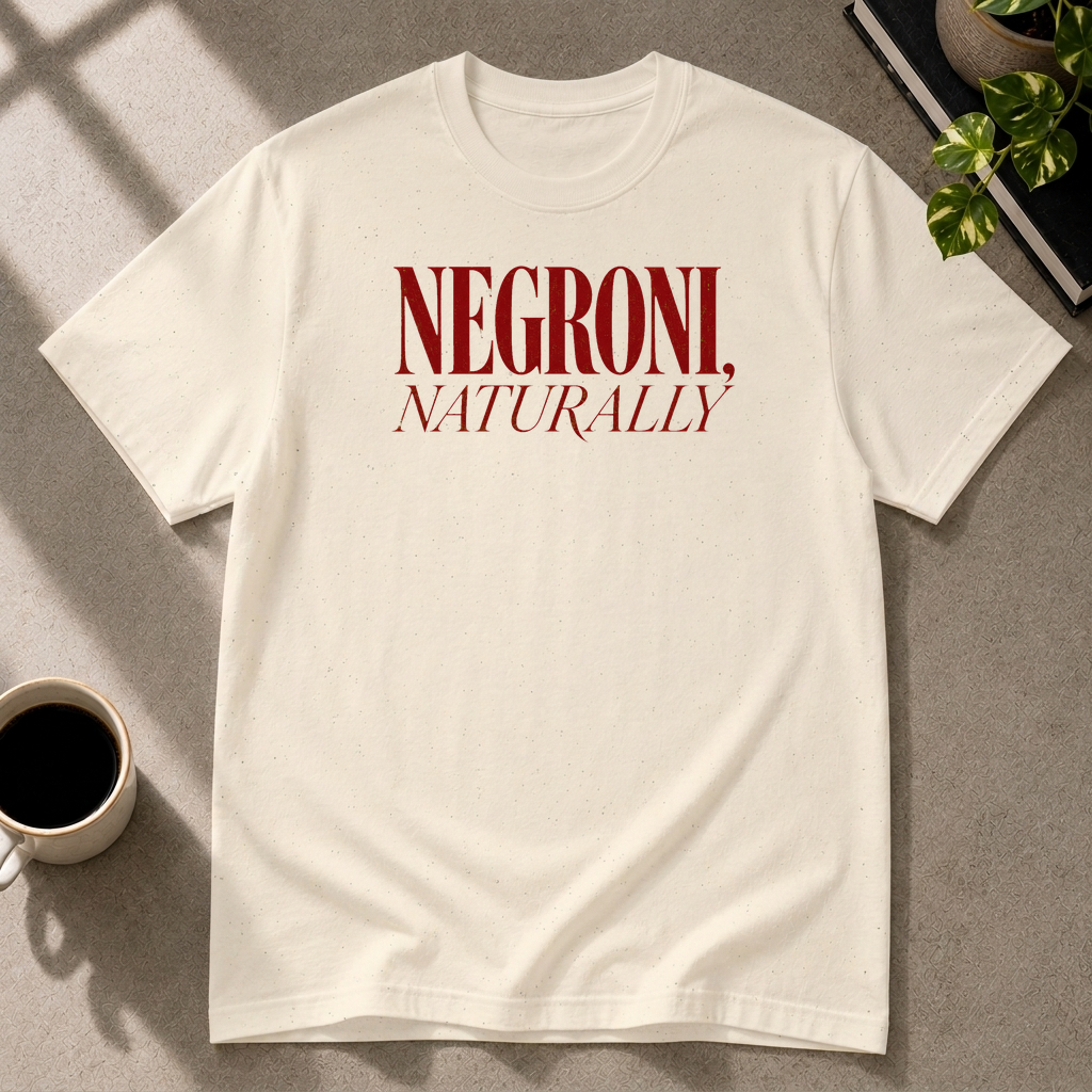 Negroni graphic T-shirt in natural by Butter & Tonic on 2xl tee by Butter & Tonic