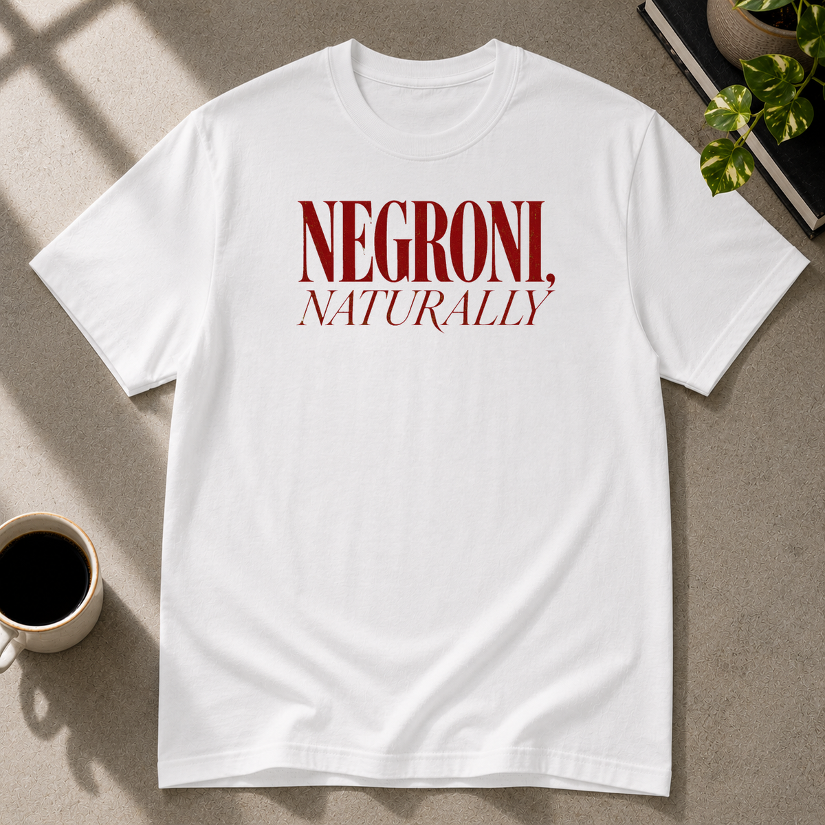 Negroni graphic T-shirt in white by Butter & Tonic on l tee by Butter & Tonic
