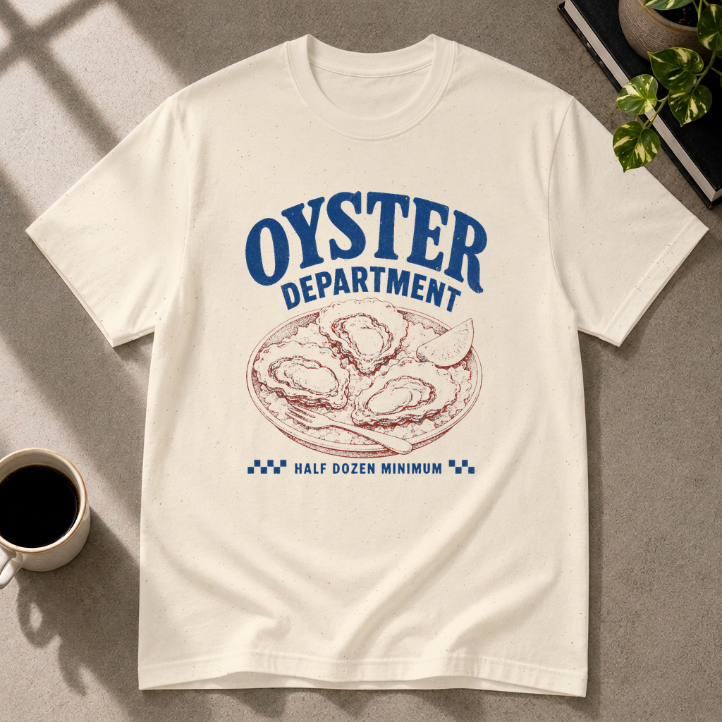 Oyster graphic T-shirt in natural by Butter & Tonic on l tee by Butter & Tonic