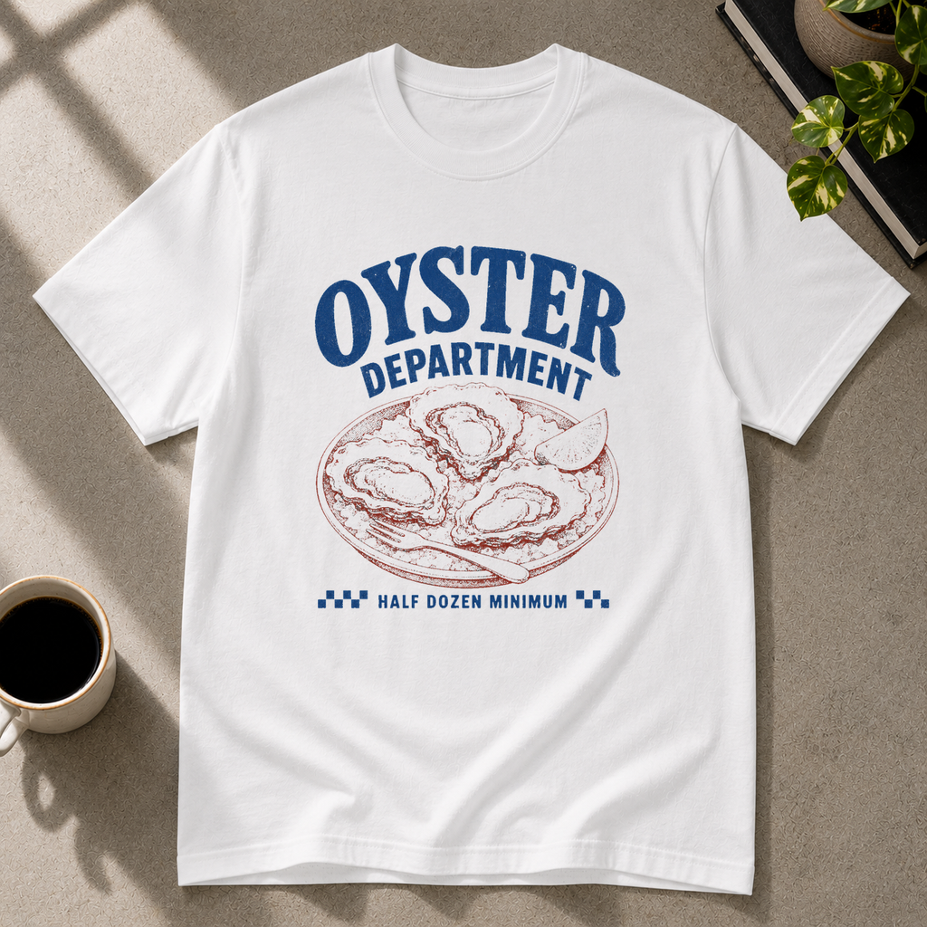 Oyster graphic T-shirt in white by Butter & Tonic on s tee by Butter & Tonic