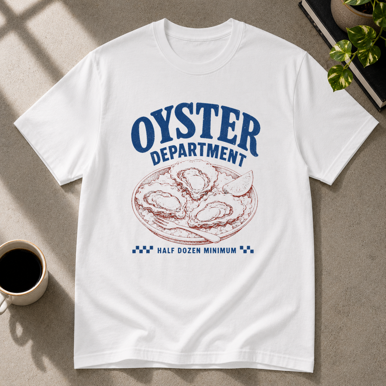 Oyster graphic T-shirt in white by Butter & Tonic on s tee by Butter & Tonic