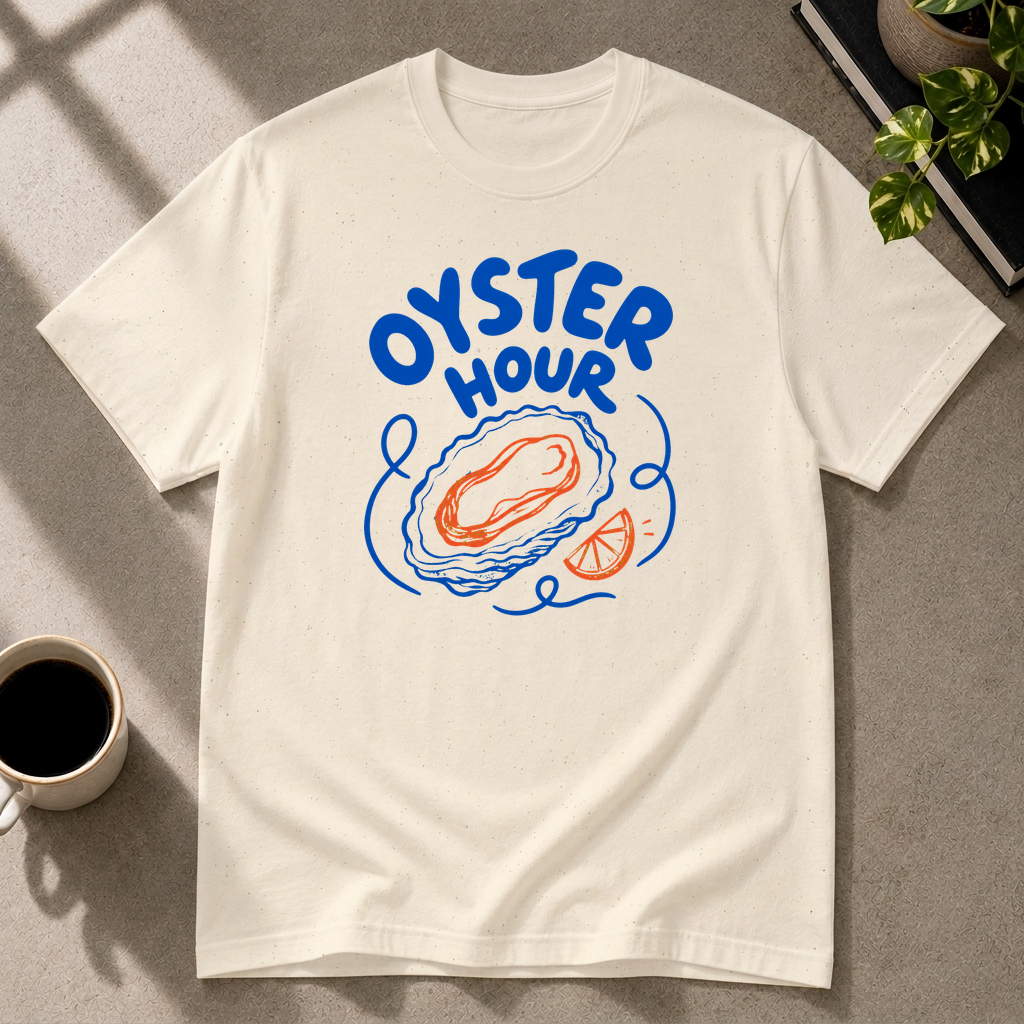 Oyster graphic T-shirt in natural by Butter & Tonic on l tee by Butter & Tonic