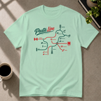 Pasta graphic T-shirt in mint-green by Butter & Tonic on 3xl tee by Butter & Tonic