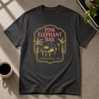 Pink Elephant Bar graphic T-shirt in black by Butter & Tonic on s tee by Butter & Tonic
